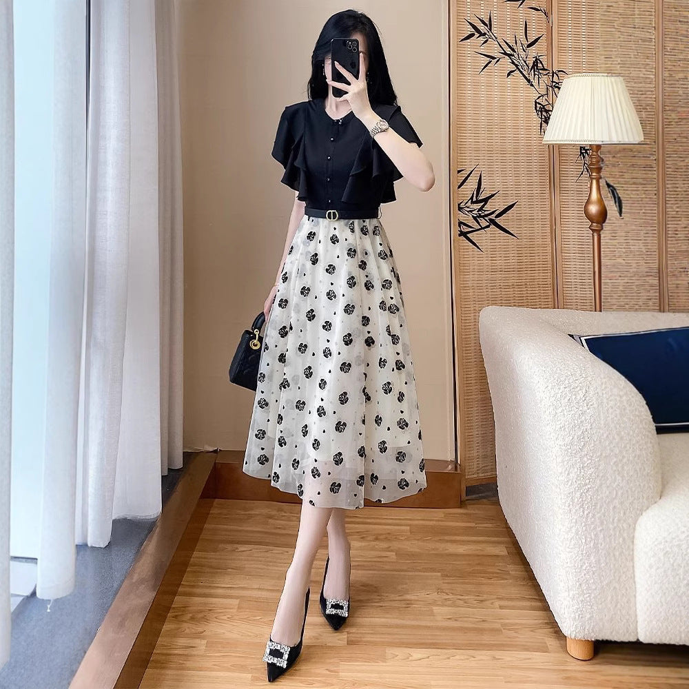 Elegantes ärmelloses Patchwork-Kleid – Bild 6 | LuxeStyle