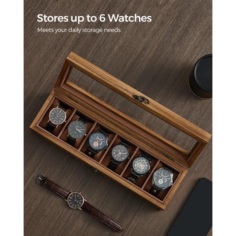 Uhrenbox aus Holz mit 6 Fächern – Bild 2 | LuxeStyle