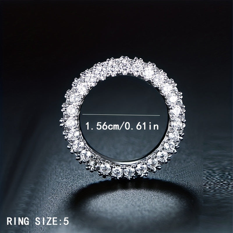 Minimalistischer Zirkon-Ring mit drei Steinen | LuxeStyle