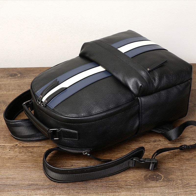 Lederrucksack für Herren mit Farbkontrast – Bild 4 | LuxeStyle