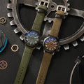 Retro Sportuhr für Herren mit Kunstlederarmband