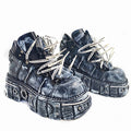 Distressed Biker Schuhe mit Stollen