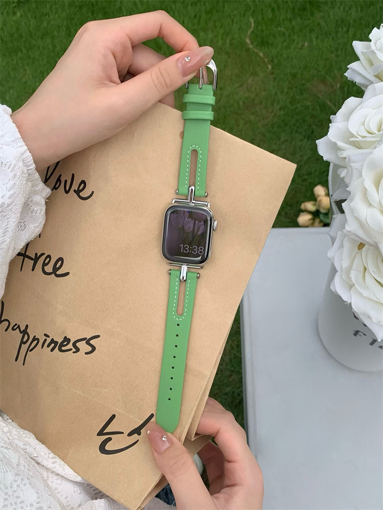 Atmungsaktives Leder-Uhrenarmband in T-Form für Apple Watch | LuxeStyle