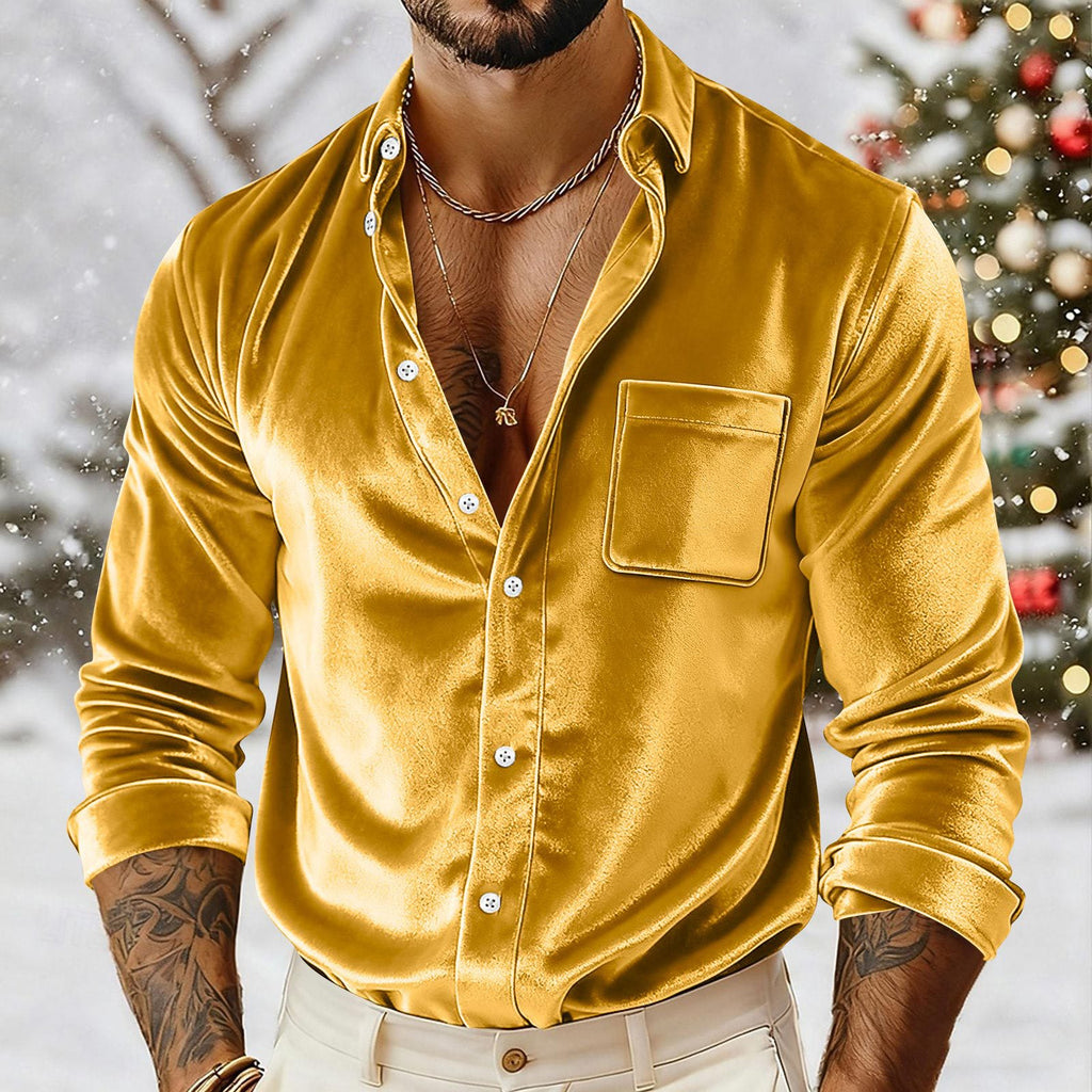 Samt-Hemd für Herren – Bild 9 | LuxeStyle