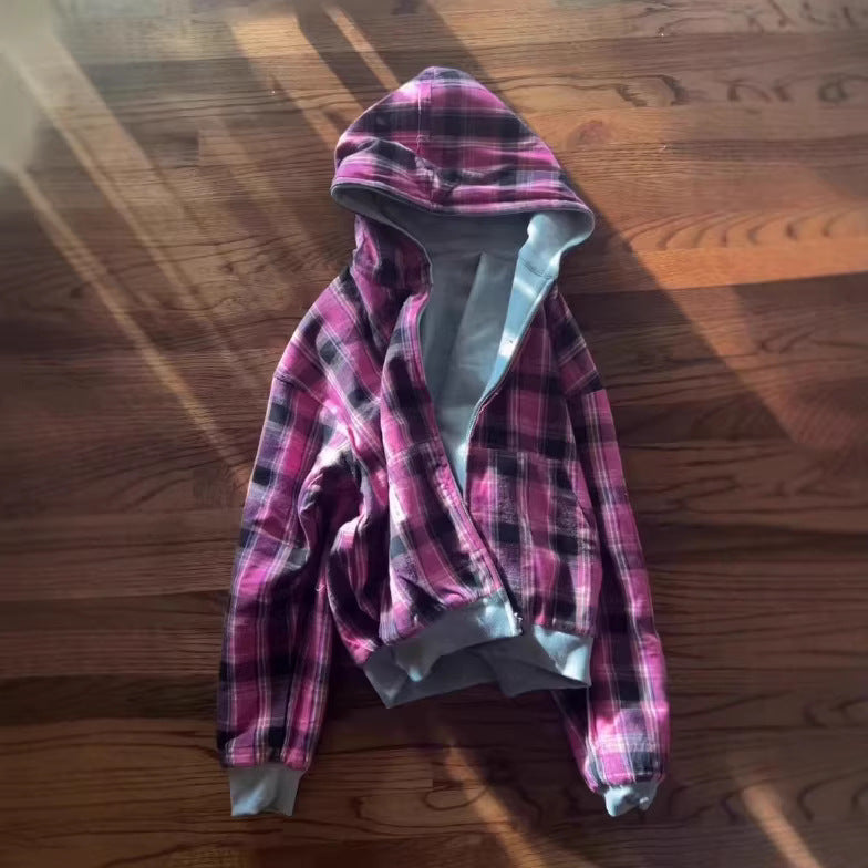 Vintage Patchwork Hoodie mit Stickerei