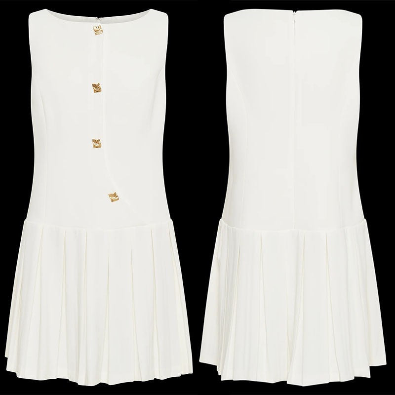 Elegantes ärmelloses Plisseekleid – Bild 6 | LuxeStyle