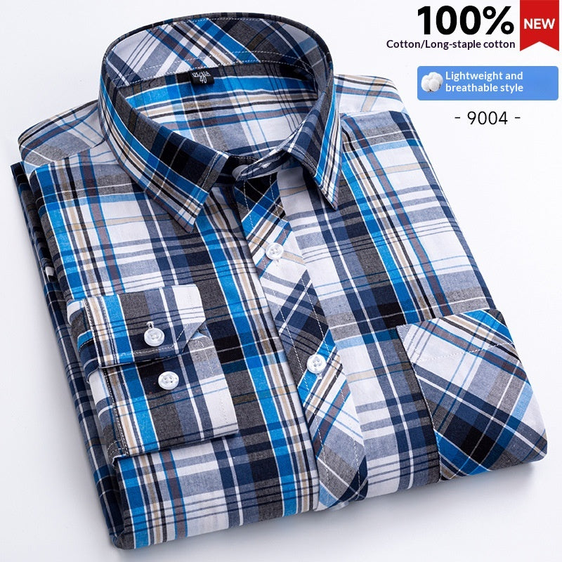 Herren Langarmhemd Kariert – Slim Fit