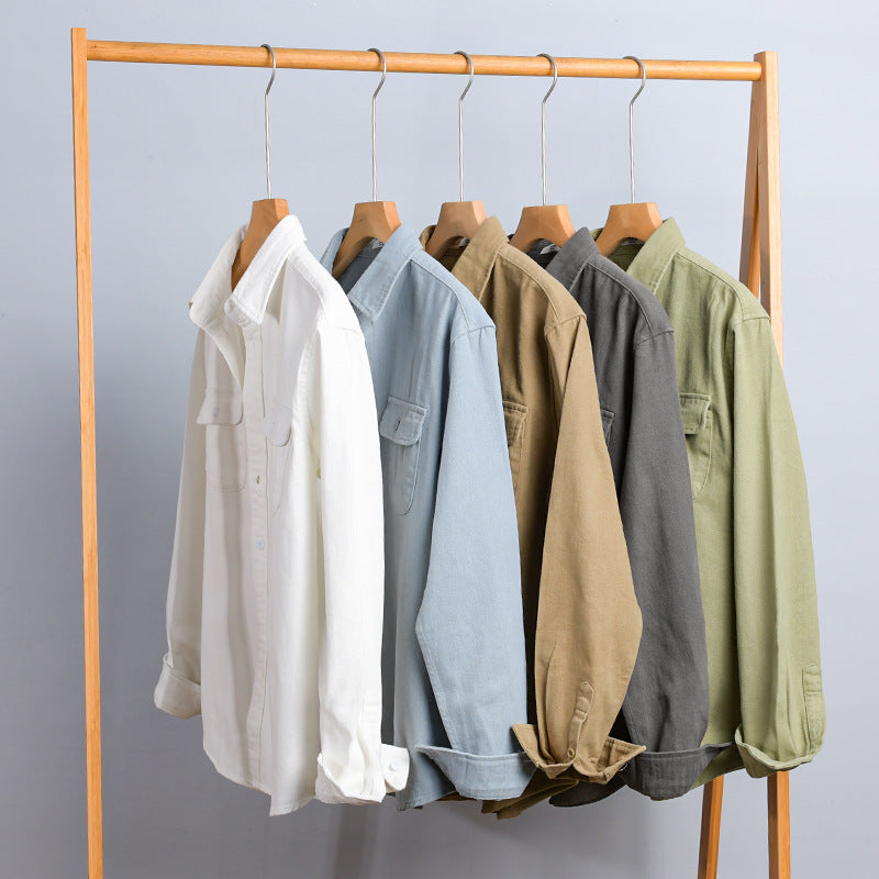 Herren Casual Langarmshirt Hongkong-Stil