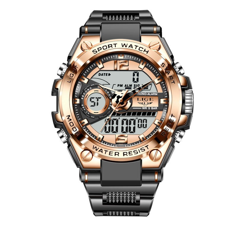 Quarz-Sportuhr mit Dual-Display