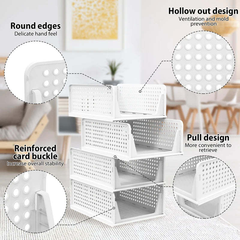 4er-Set Stapelbare Kleider-Organizer