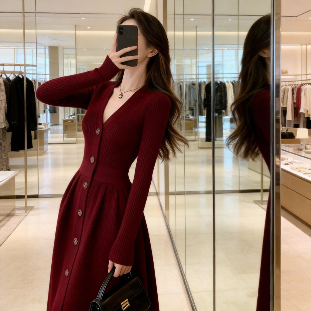 Figurbetonendes Strickkleid im Chanel-Stil