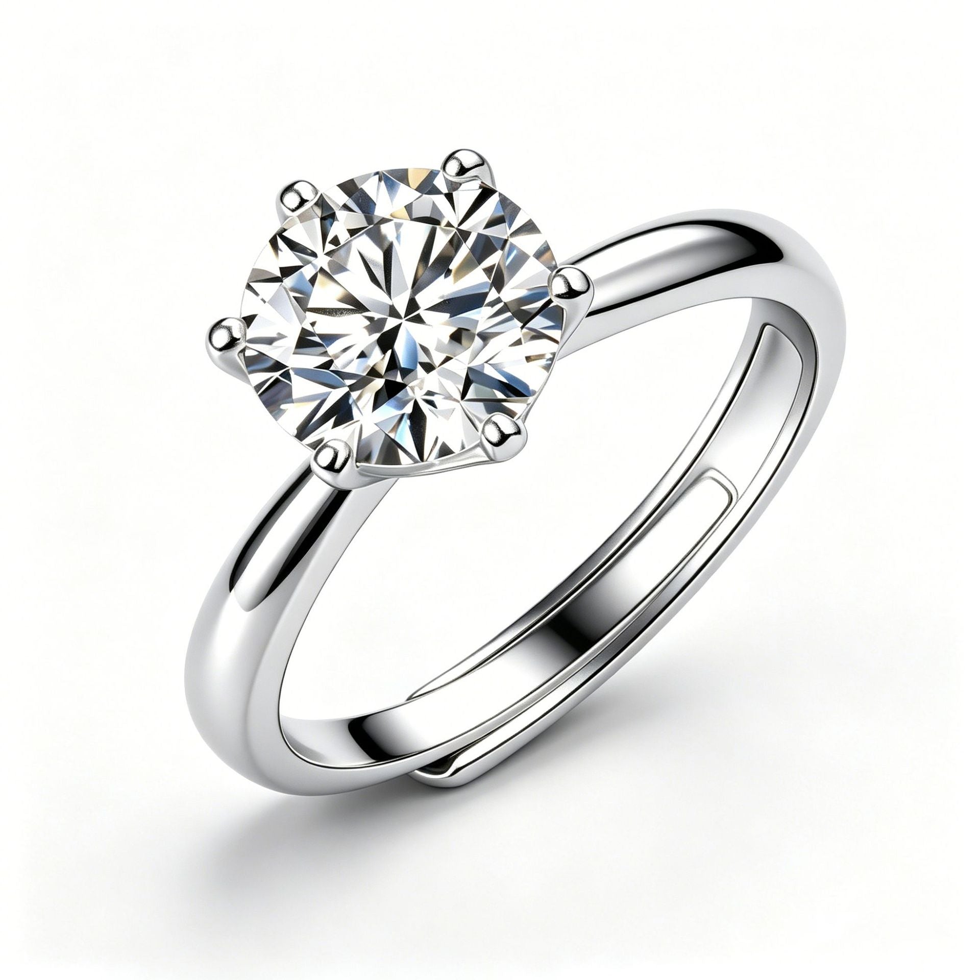 S925 Sterling Silber Moissanit Ring