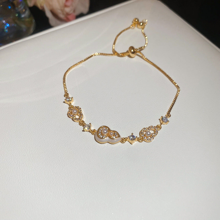 18K Vergoldetes Zirkon-Perlenarmband – Ansicht 6