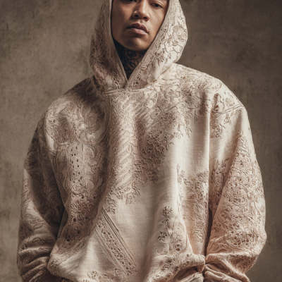 Lässiges Sweatshirt mit Pflanzenprint