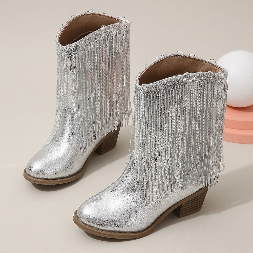Western Ankle Boots mit Fransen