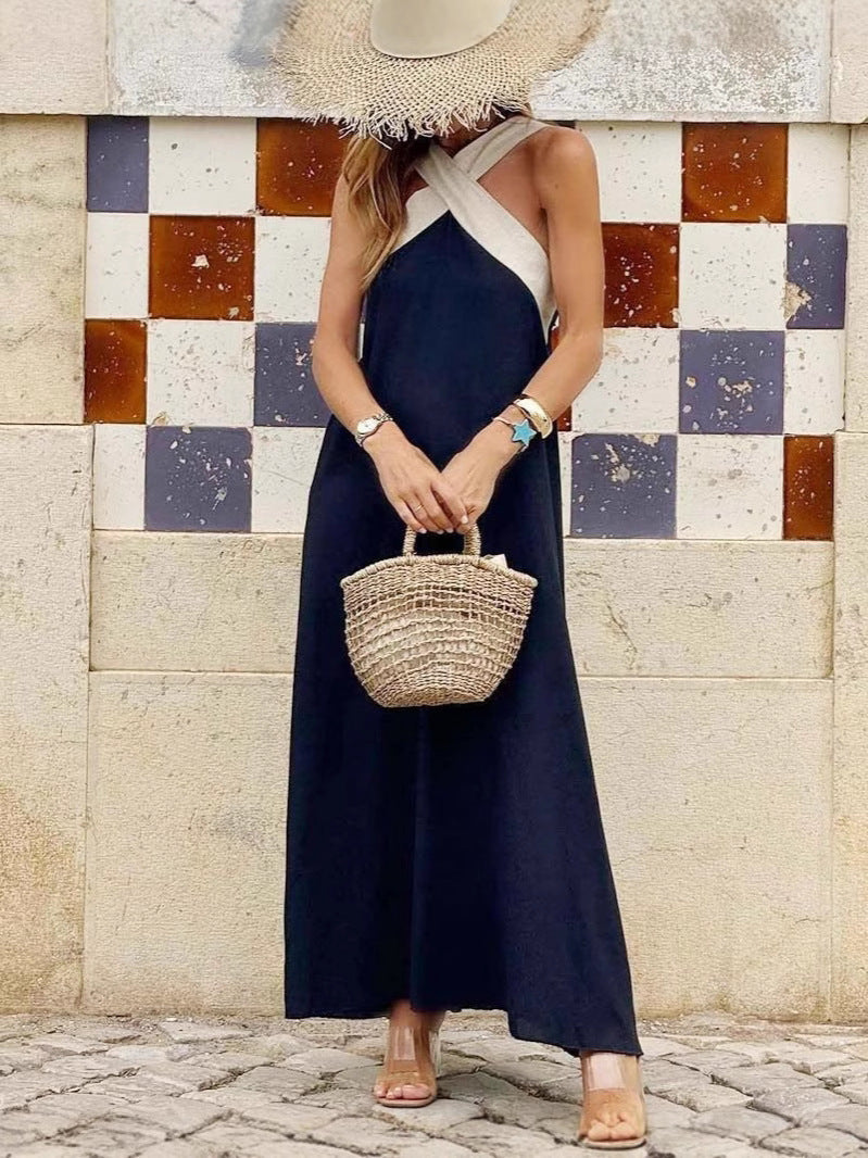 Asymmetrisches One-Shoulder Halter Maxikleid