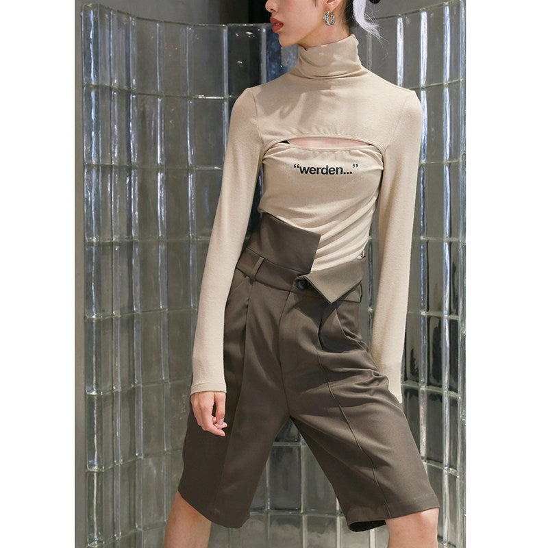 Slim-Fit Langarmshirt mit Schriftzug