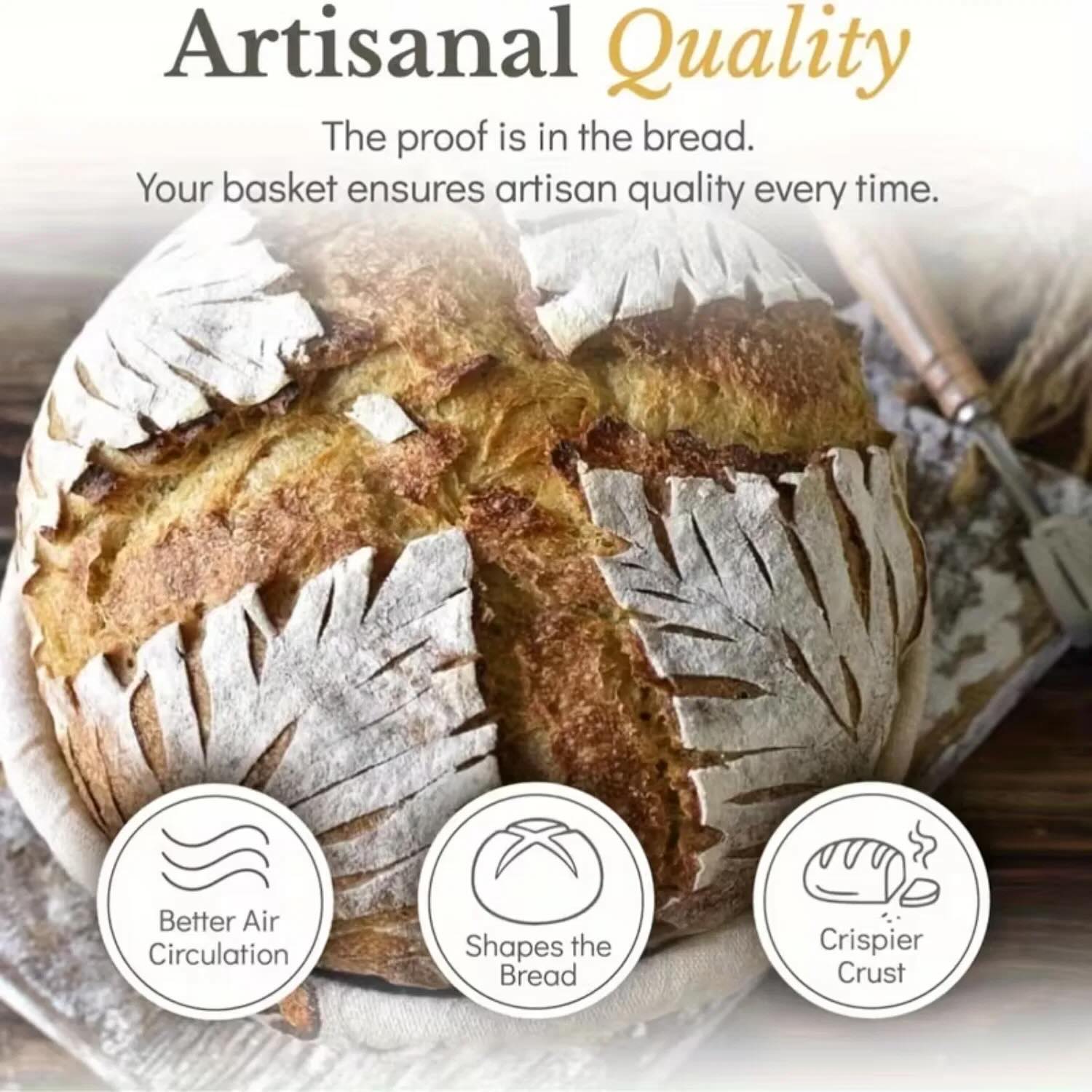 Gärkörbchen-Set für Sauerteigbrot, rund, 9 Zoll