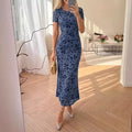 Elegantes Blumen-Mesh-Sommerkleid mit kurzen Ärmeln – Bild 10 | LuxeStyle