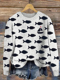 Weicher Cardigan mit Cartoon-Muster