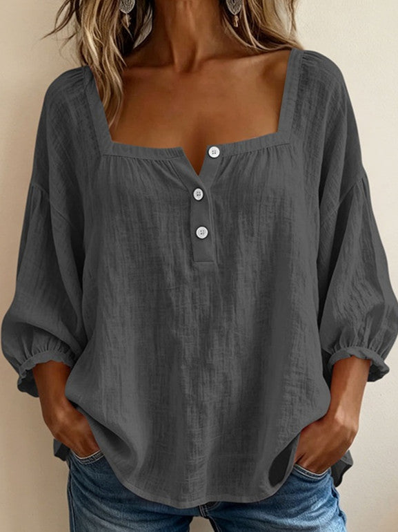Langarm-V-Shirt für Damen