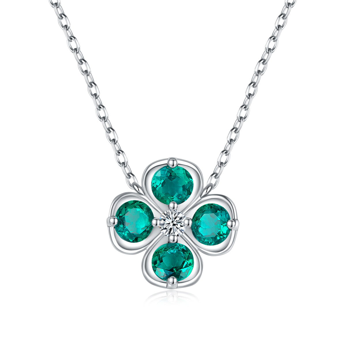 Edelstein-Kleeblatt «Rubin & Saphir» · 925 Silber
