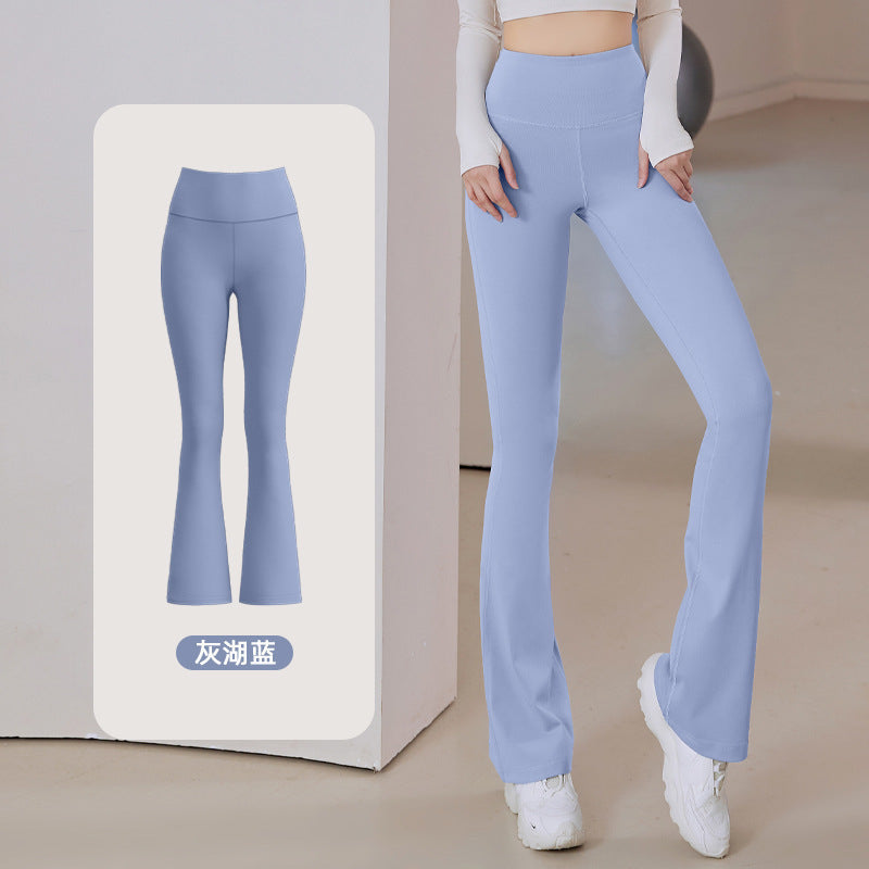 Dünne High-Waist Yoga Leggings mit weitem Bein
