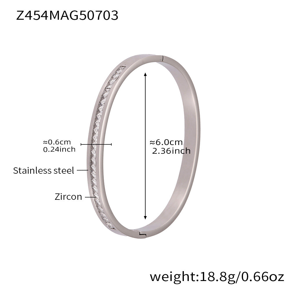 Armreif mit geometrischen Zirkonia-Akzenten – Bild 2 | LuxeStyle