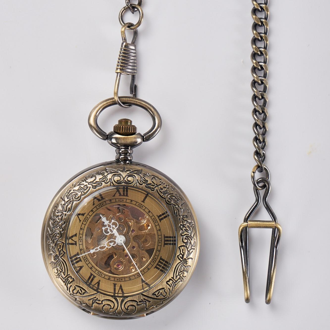 Mechanische Skelett-Taschenuhr Vintage – Ansicht 6