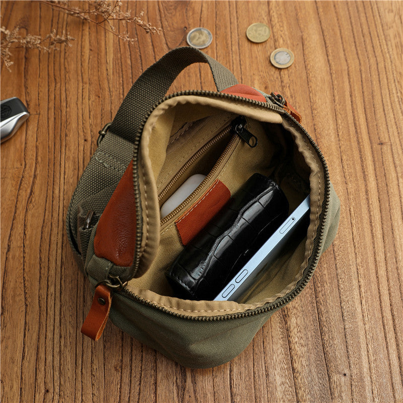 Minimalistische Crossbody Bag aus Baumwoll-Canvas – Ansicht 4