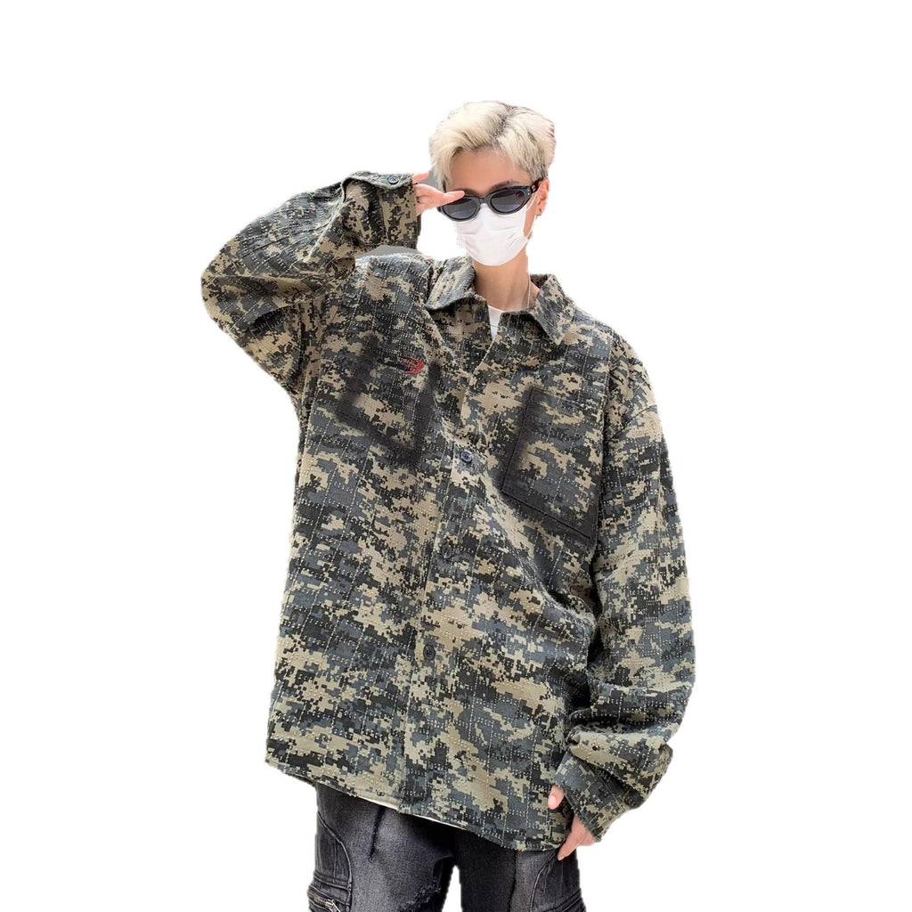 Vintage Camouflage Hemd für Herren – Bild 2 | LuxeStyle