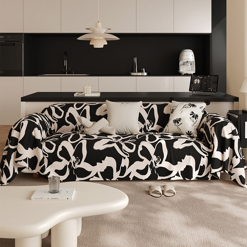 Schwarzer Sofabezug mit Pflanzenmuster – Bild 3 | LuxeStyle
