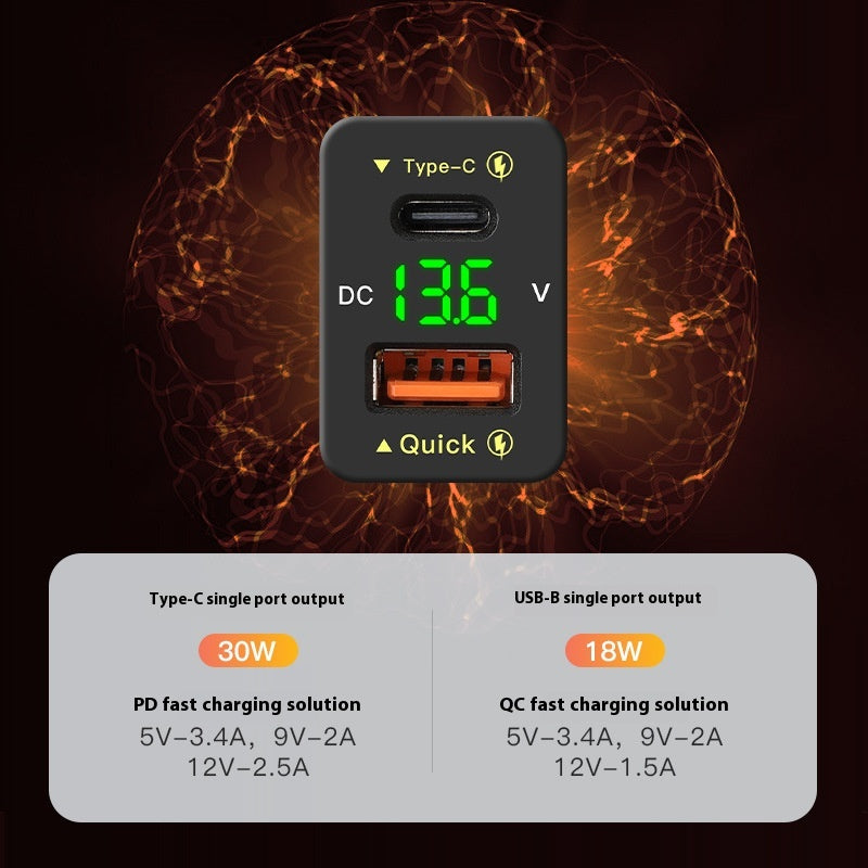48W QC3.0 Auto-Ladegerät mit Voltanzeige