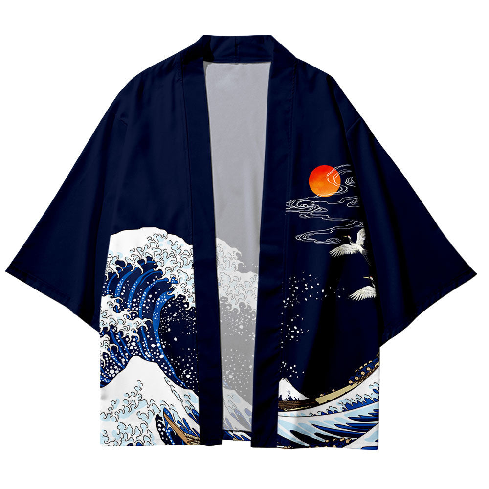 T-Shirt mit Karpfen-Print und Feder-Cape – Ansicht 3