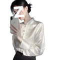 Loose-Fit Bluse mit Jacquard-Muster