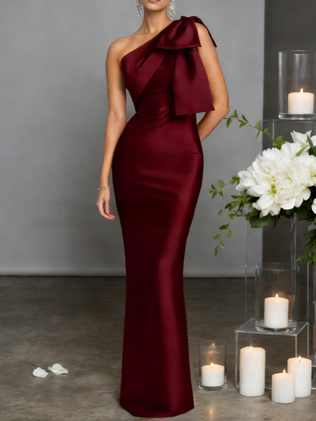 Schlank geschnittenes Langkleid mit Schlitz – Bild 5 | LuxeStyle