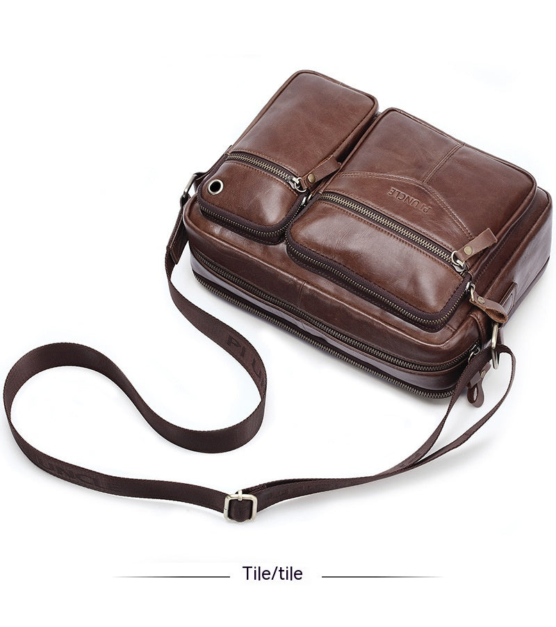 Echtes Leder Herren Schulter-Messenger Rucksack – Bild 7 | LuxeStyle