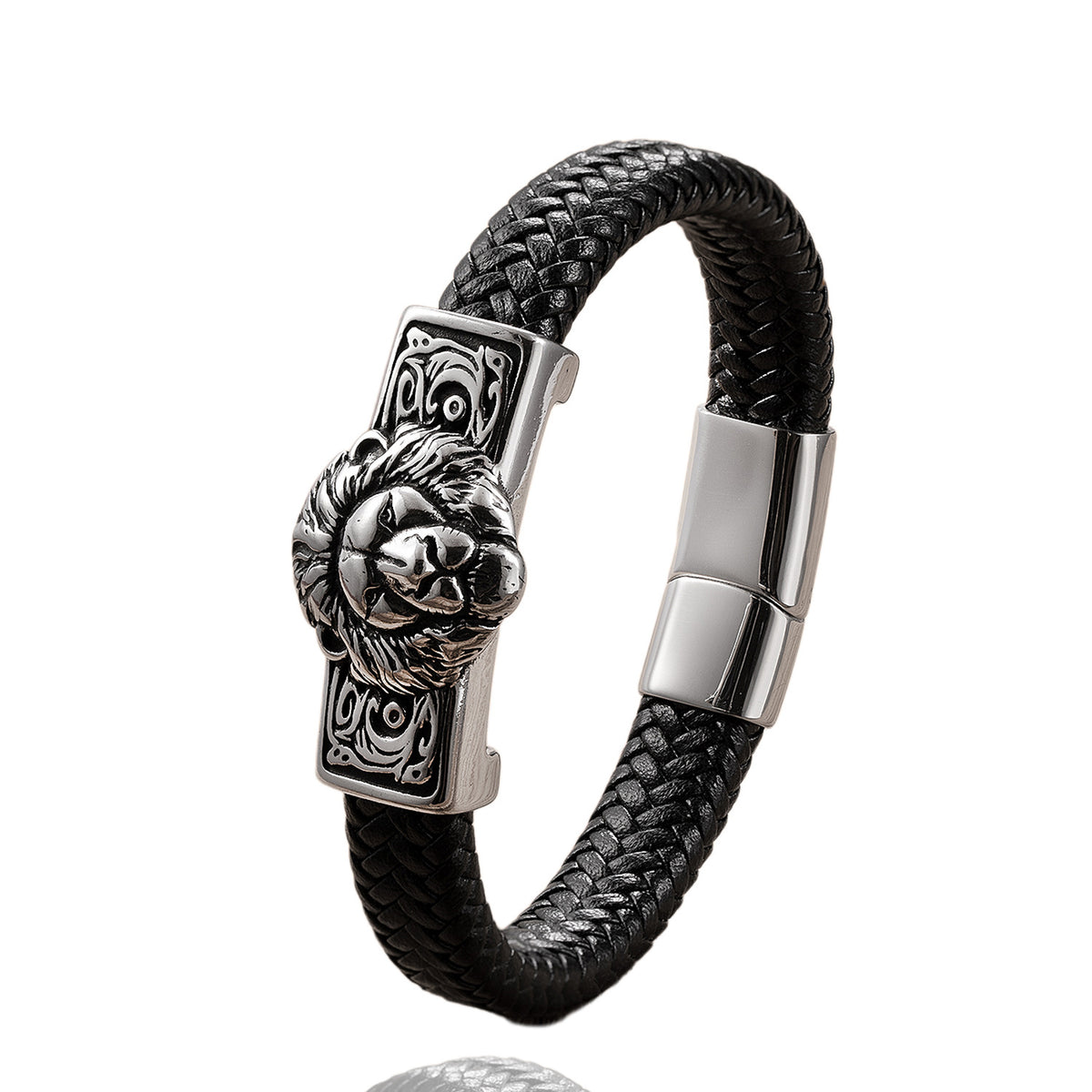 Lederarmband mit Löwenkopf für Herren – Bild 4 | LuxeStyle