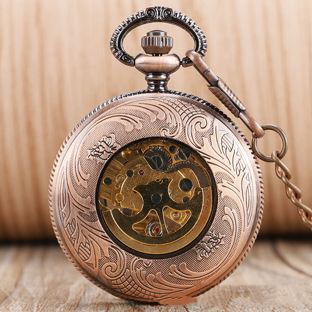 Skelett-Taschenuhr mit Sonnenblumen-Design