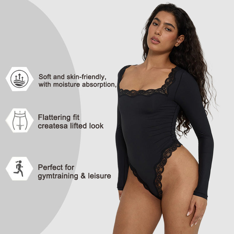 Sexy Lace Slim-Fit Yoga Jumpsuit
