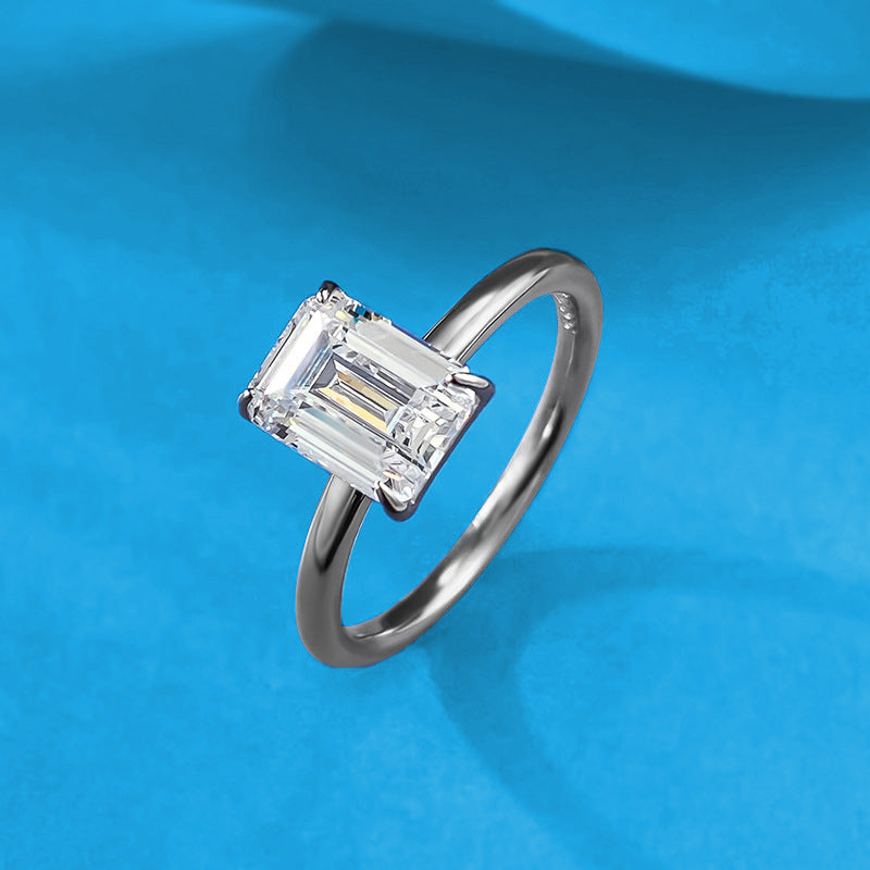Minimalistischer quadratischer Ring mit Diamant – Bild 6 | LuxeStyle