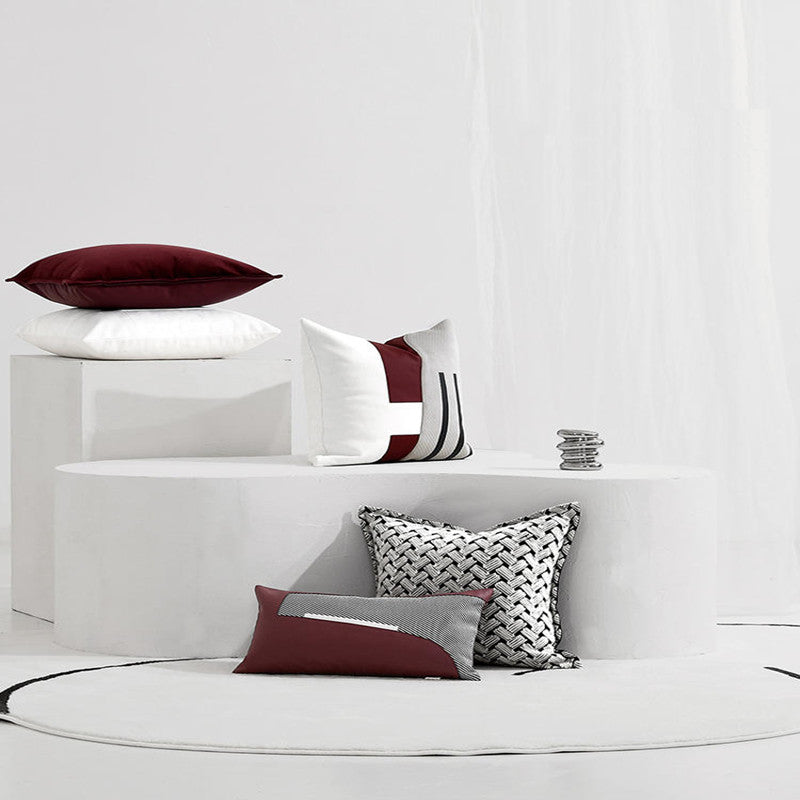 Modernes Kissenbezug-Set, Rot-Weiss – Bild 3 | LuxeStyle