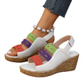 Plateau-Sandalen im Color-Block-Design