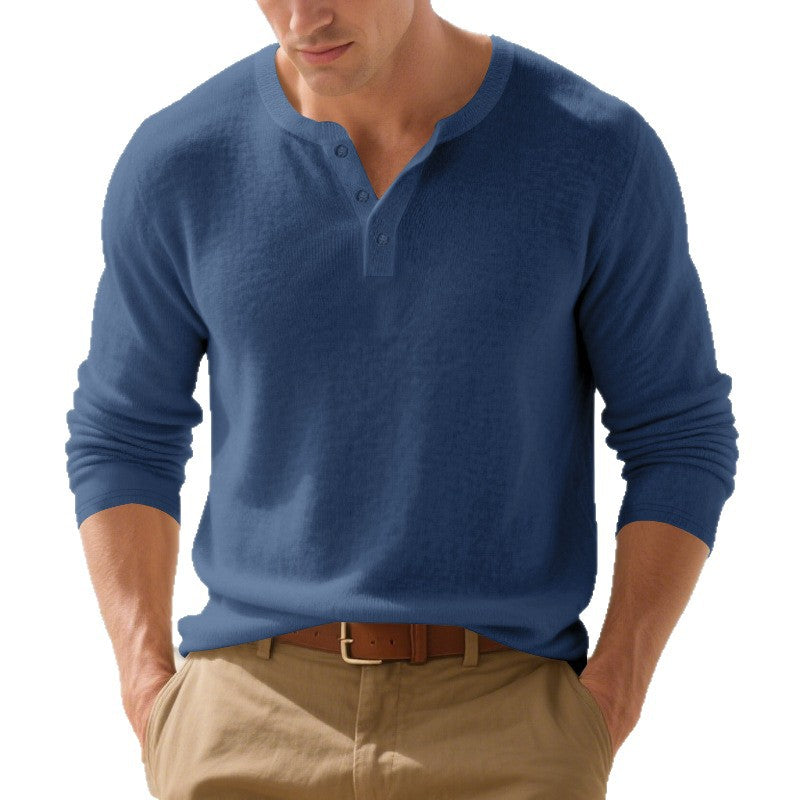 Herren Langarm Henley Shirt – Bild 6 | LuxeStyle