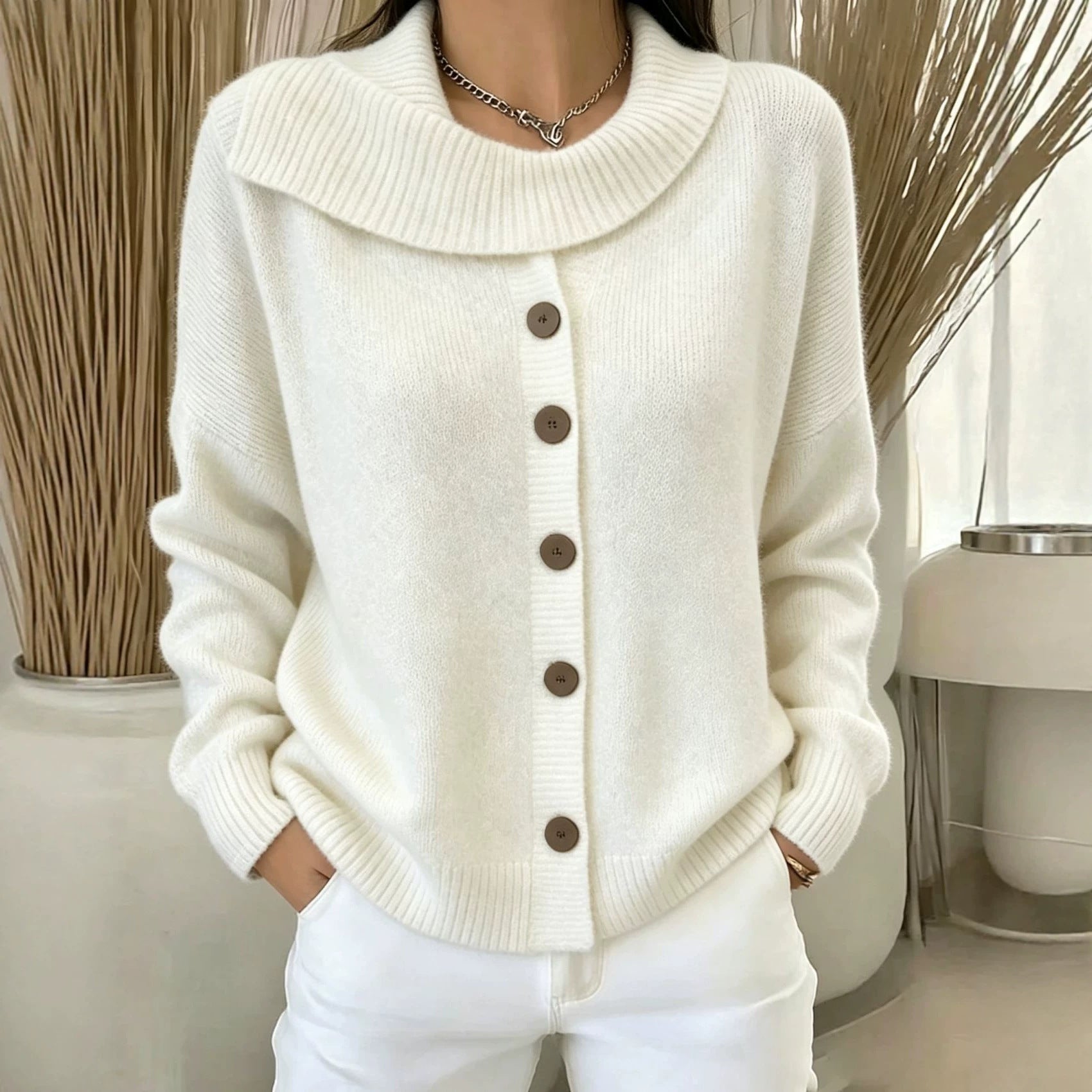 Strick-Cardigan mit Knöpfen