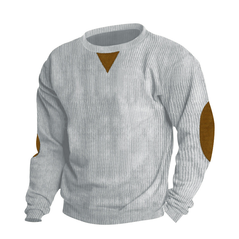 Kordsamt Langarm-Sweatshirt mit Rundhals – Bild 8 | LuxeStyle