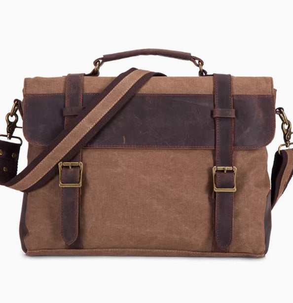 Vintage Messenger Bag aus Canvas und Leder | LuxeStyle
