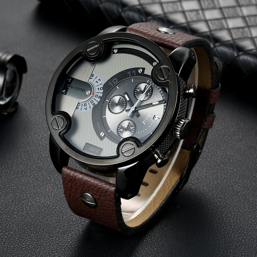 Quarz-Herrenuhr mit grossem Zifferblatt