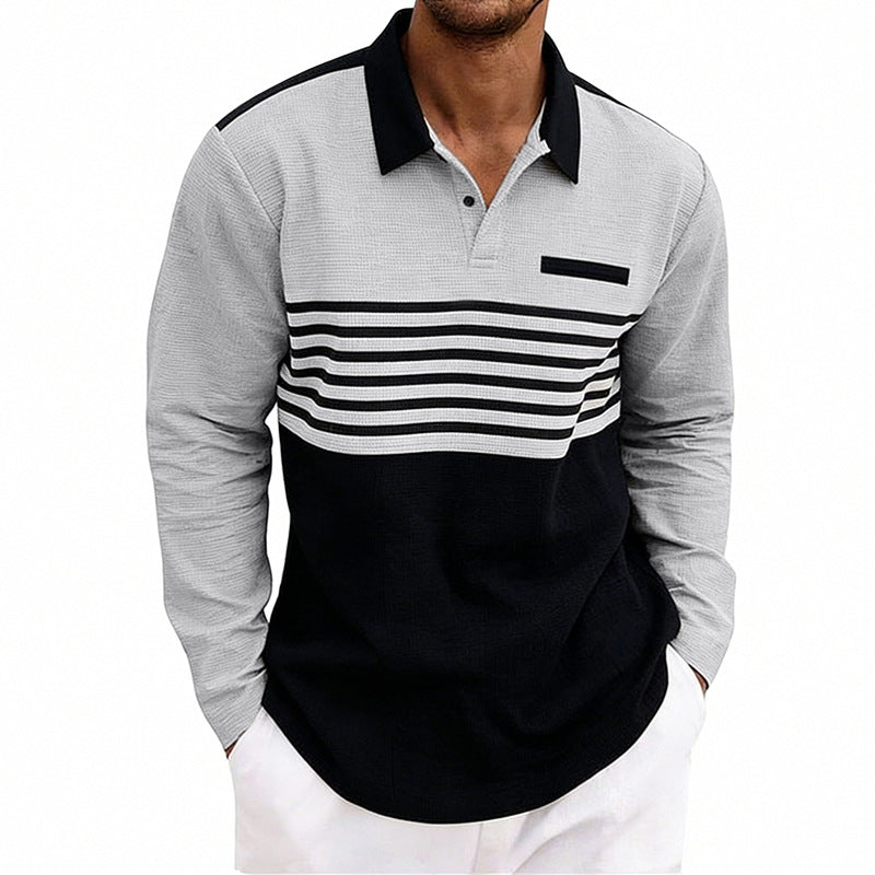Lässiges Longsleeve mit Farbblock-Streifen | LuxeStyle