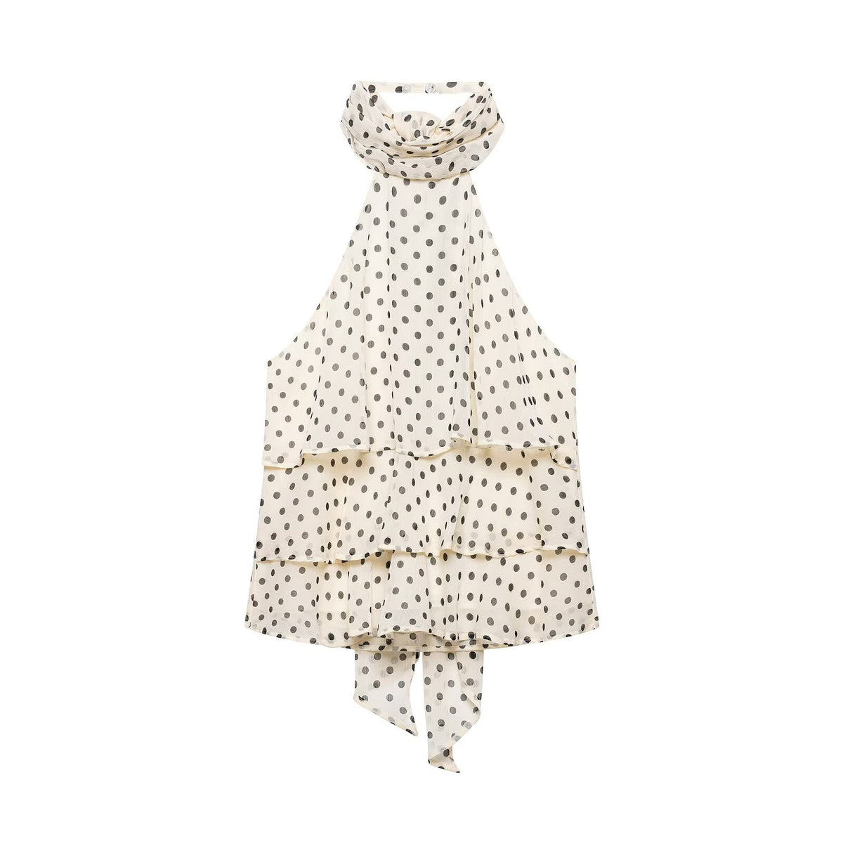 Punktmuster Kleid mit Halter‑ und Rückenausschnitt – Bild 7 | LuxeStyle